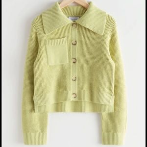 & Other Stories Boxy Waffle Knit Cardigan